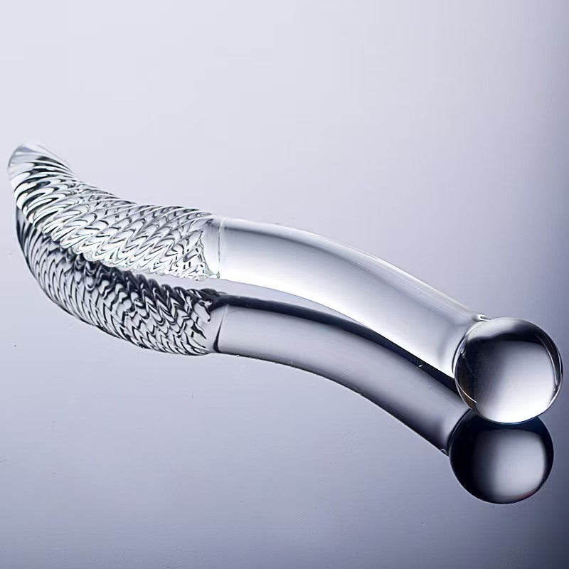 Glazen Dildo met Twee Kanten en Spiraal