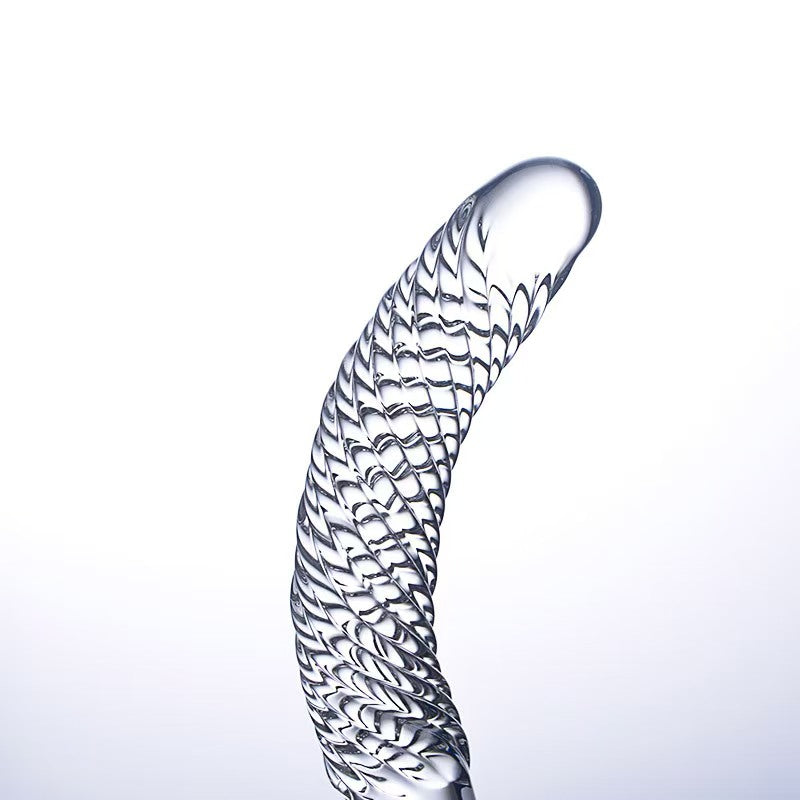 Glazen Dildo met Twee Kanten en Spiraal