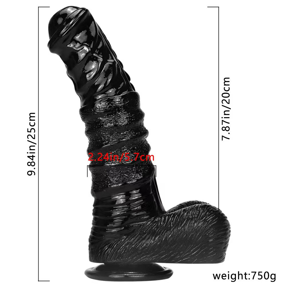 25 cm Zwarte Big Horse Dildo Van Rubber