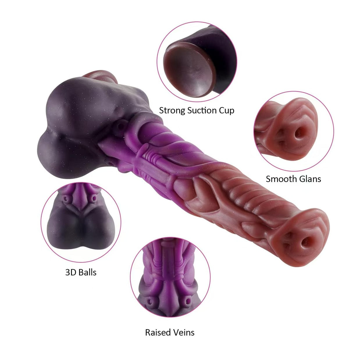 24cm Zachte Kleurrijke Fantasy Horse Dildo