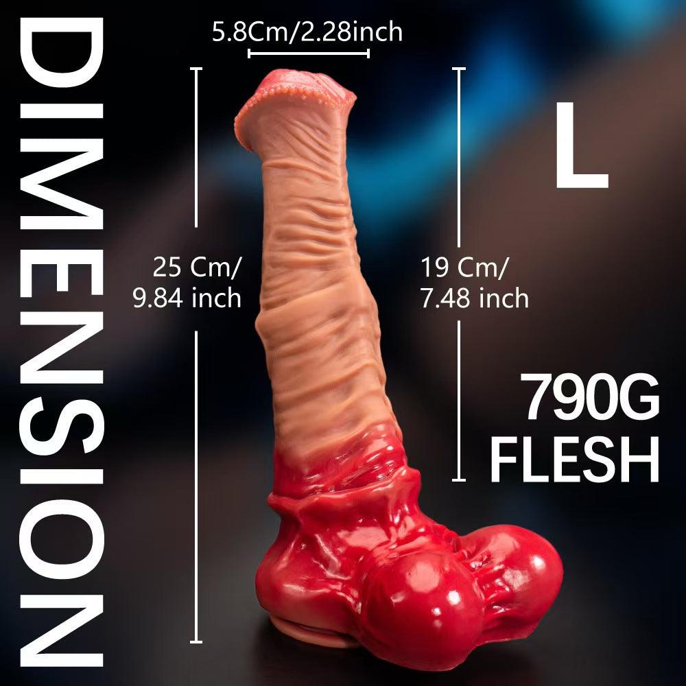 34 cm Rode Uitlopende XXL Horse Dildo