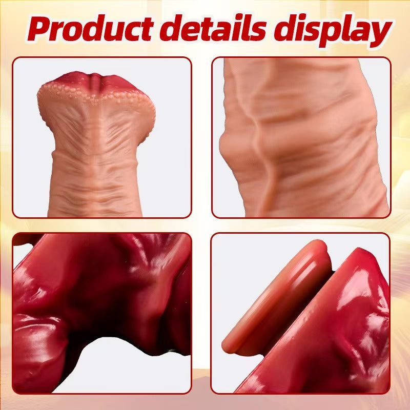 34 cm Rode Uitlopende XXL Horse Dildo