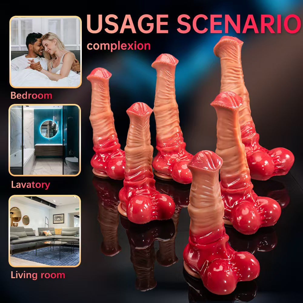 34 cm Rode Uitlopende XXL Horse Dildo