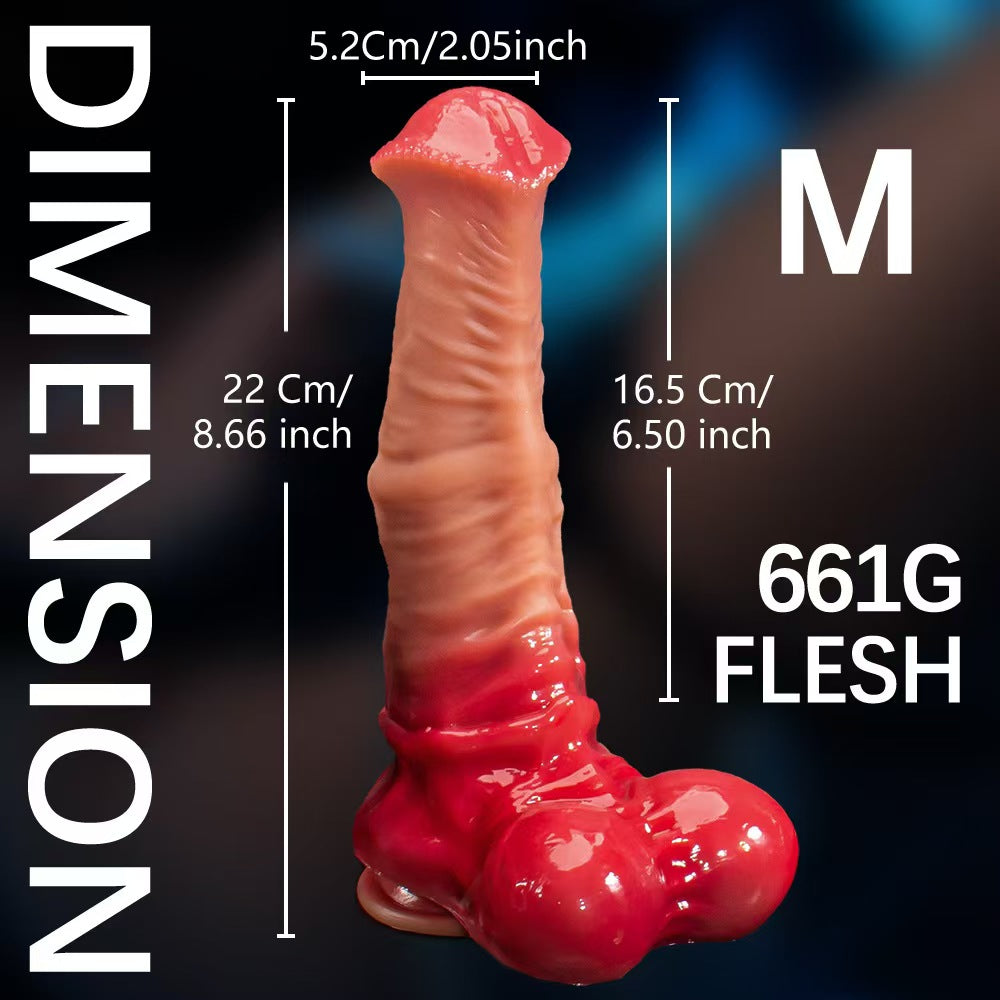 34 cm Rode Uitlopende XXL Horse Dildo