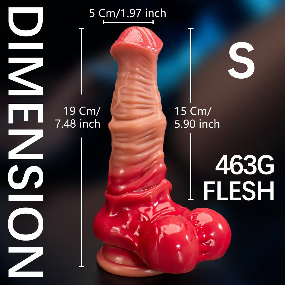 34 cm Rode Uitlopende XXL Horse Dildo