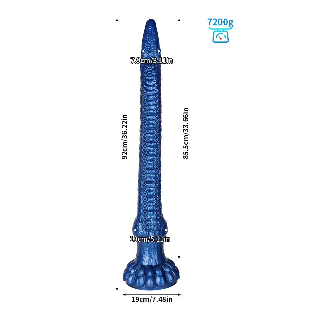 Blauwe Alien Tenticle Dildo 91 cm Lang