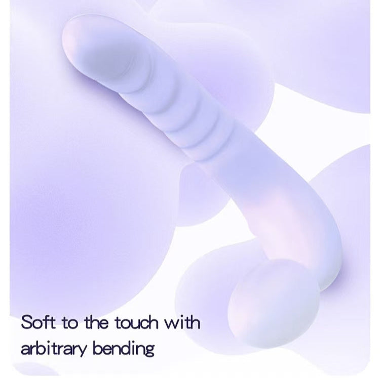 Paarse Vibrerende Lesbische Dubbelkoppig Strapless Strapon