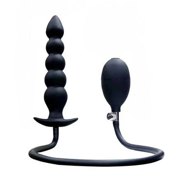 Black Inflatable Anal Beads Toy
