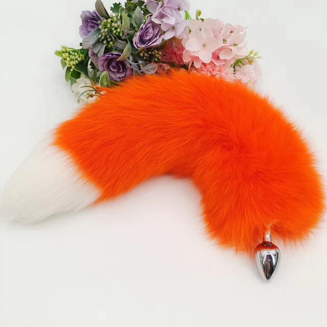 Oranje Fox Tail Buttplug Set met Oren