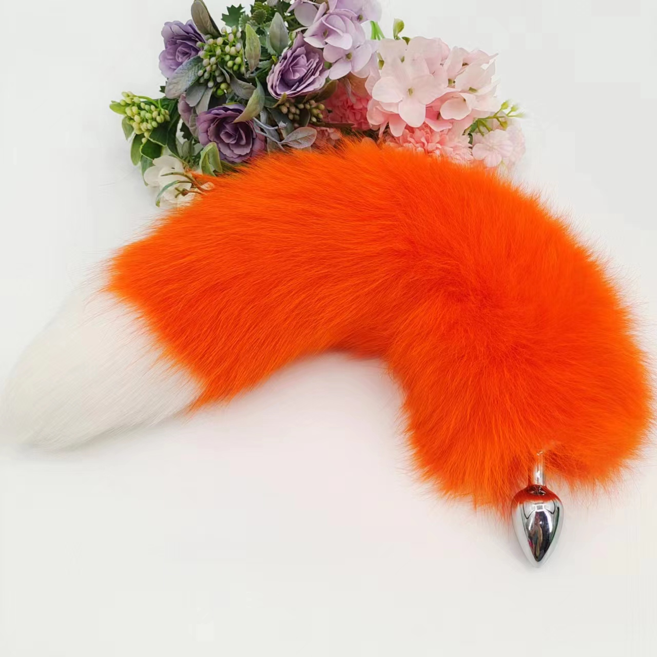 Oranje Fox Tail Buttplug Set met Oren