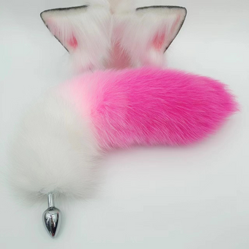 Pink Fox Tail Plug Van Echt Bont