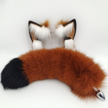 40cm Echt Vossenbont Fox Tail Butt Plug