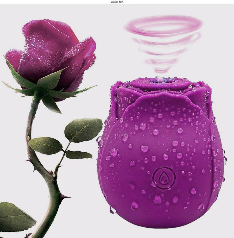 Zwarte Siliconen Rose Toy Met Magnetisch Opladen