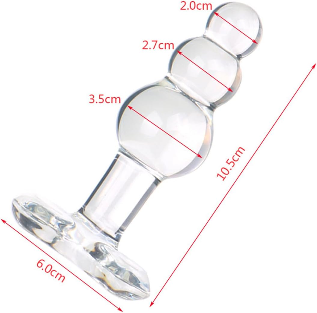 10.5cm Glazen Buttplug Met Drie Kralen