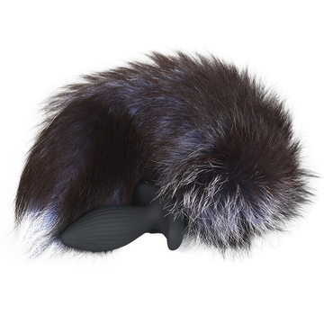 Geribbelde Fox Vibrating Buttplug Met Staart