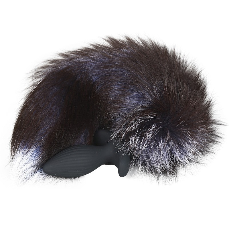 Geribbelde Fox Vibrating Buttplug Met Staart
