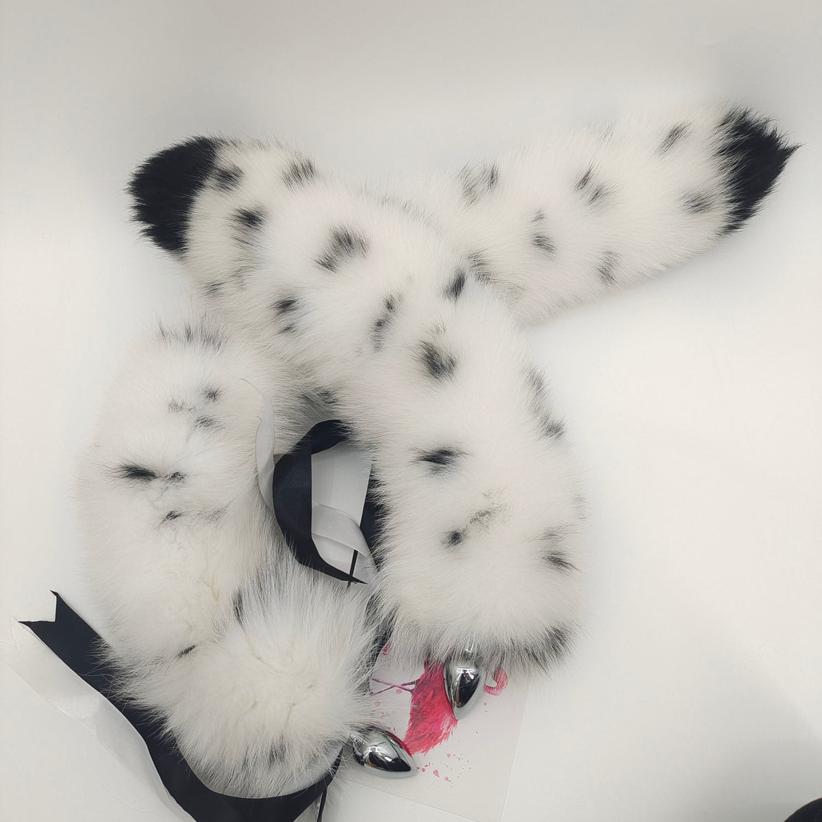 Dalmatian Anal Plug Animal Staartset Vier Maten