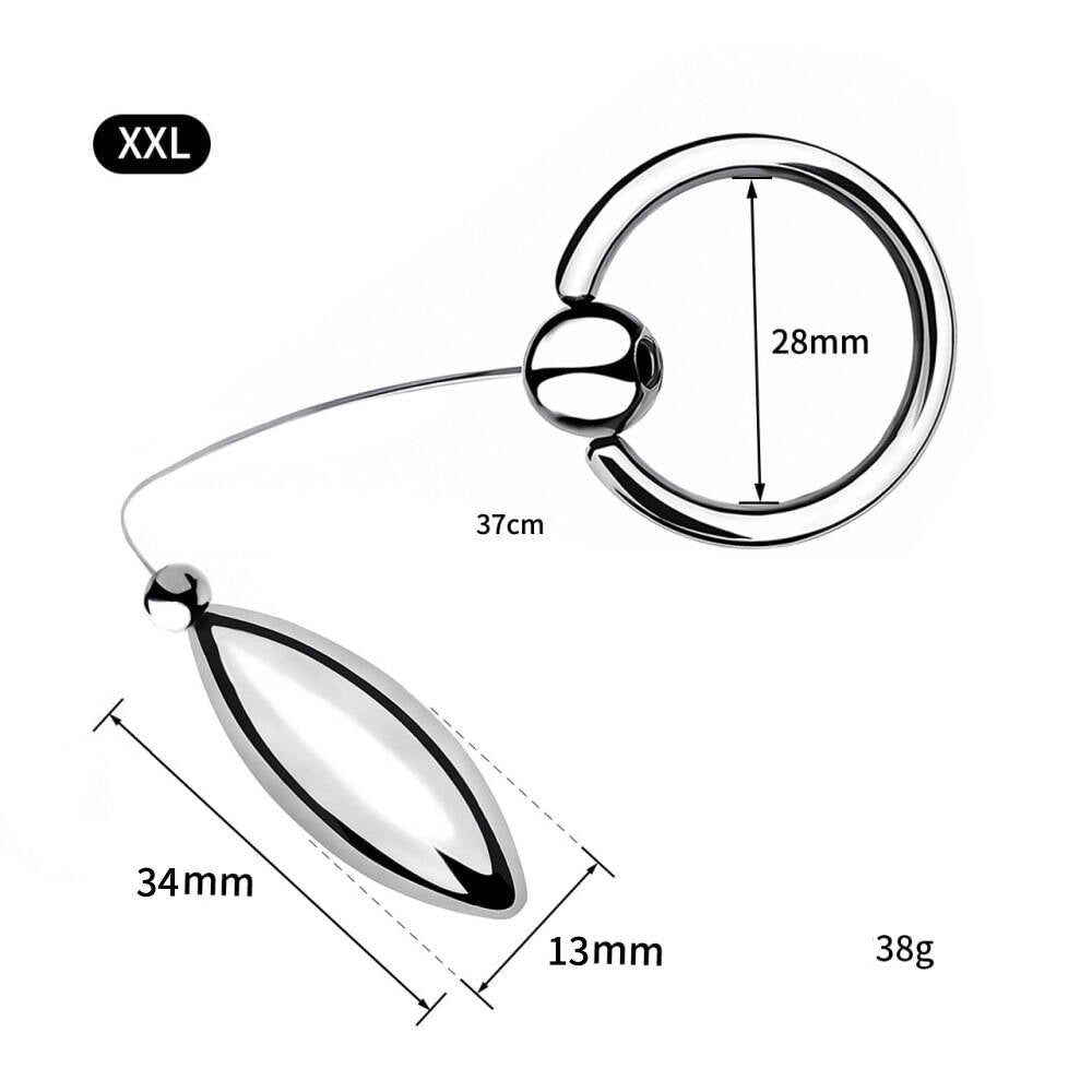 Ovale RVS Urethra Plug Ophangring Vier Maten