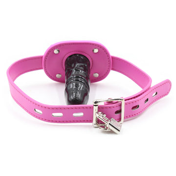 BDSM Dildo Gag Met Zwarte Mondknevel