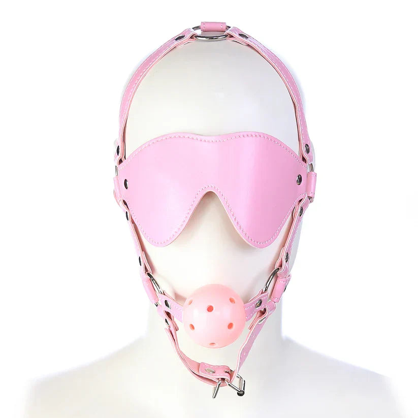 Bondage Blinddoek Set met Geperforeerde Ball Gag