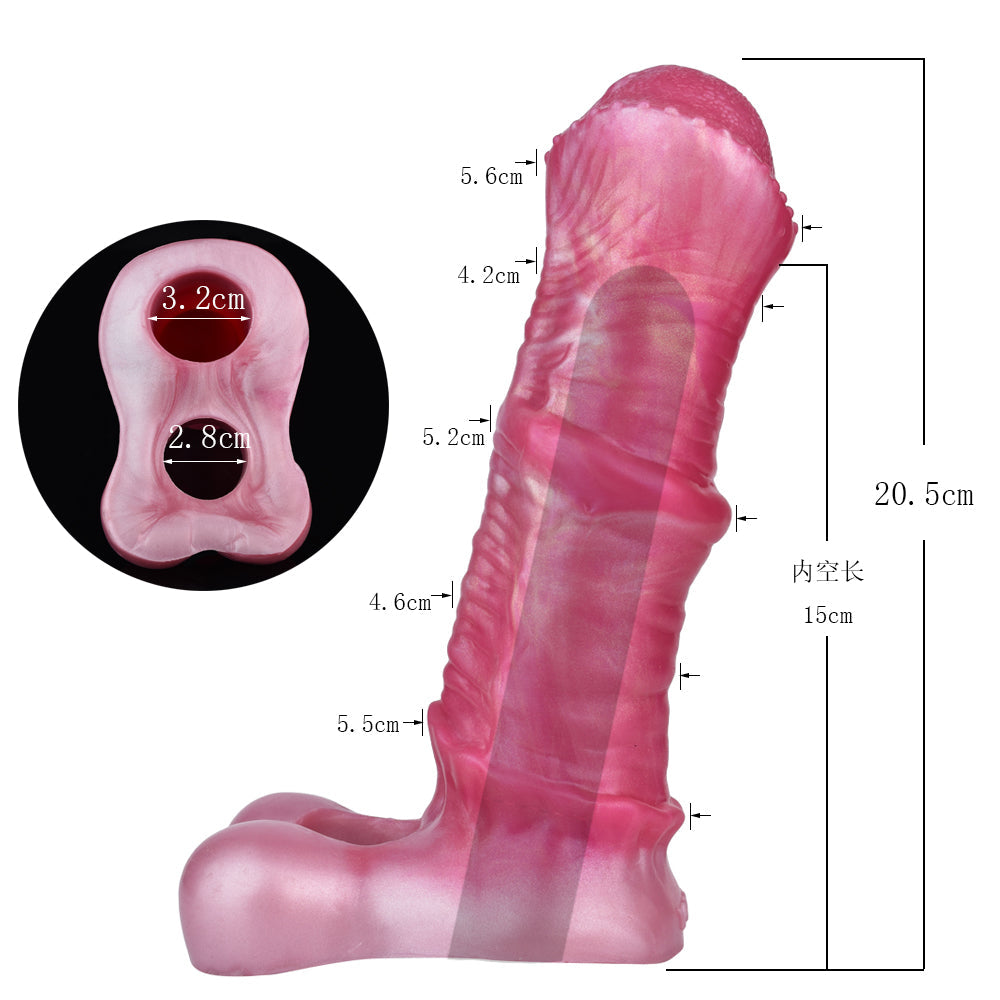Roze Fantasy Horse Cock Sleeve 20cm