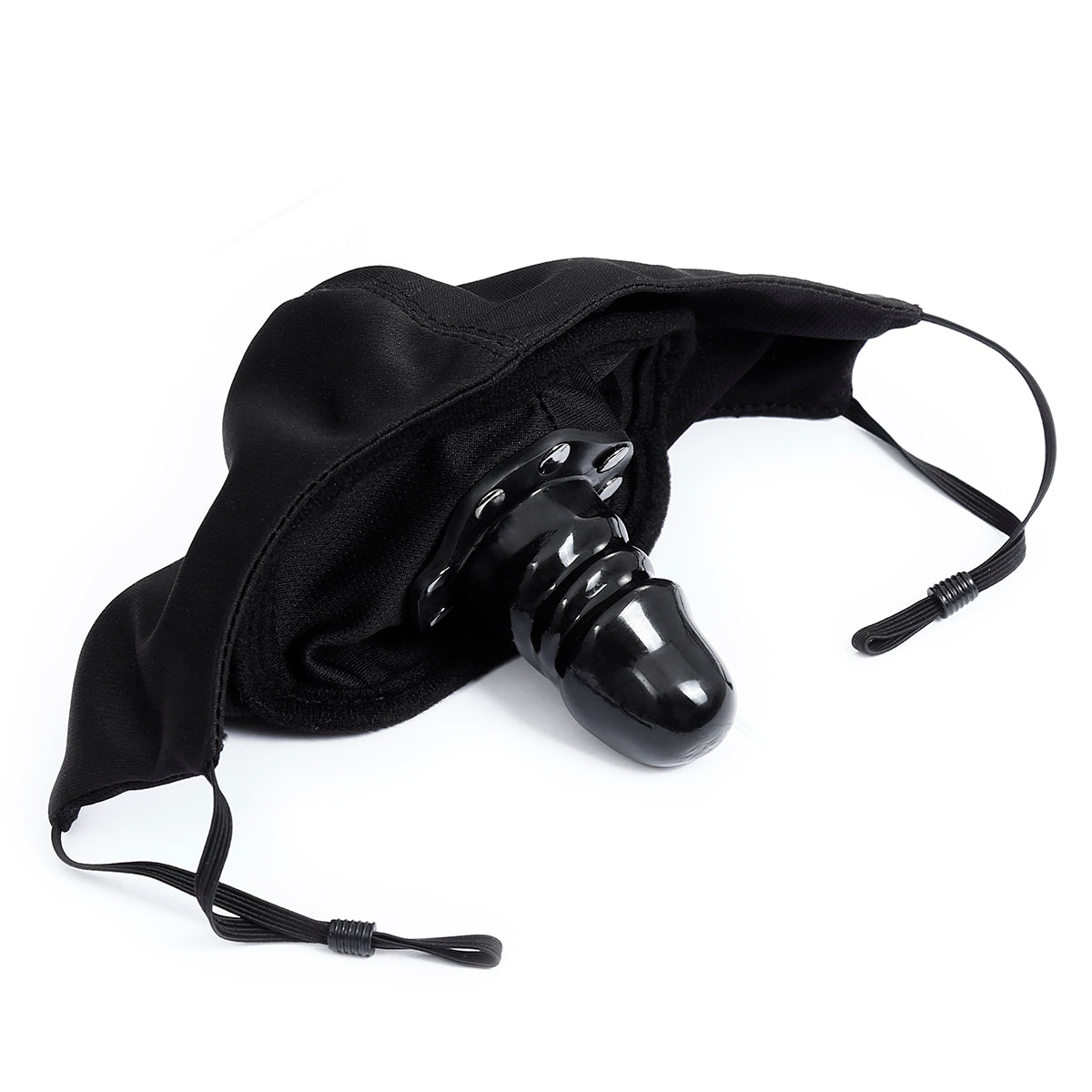 Zwart BDSM Masker Met Dildo Gag