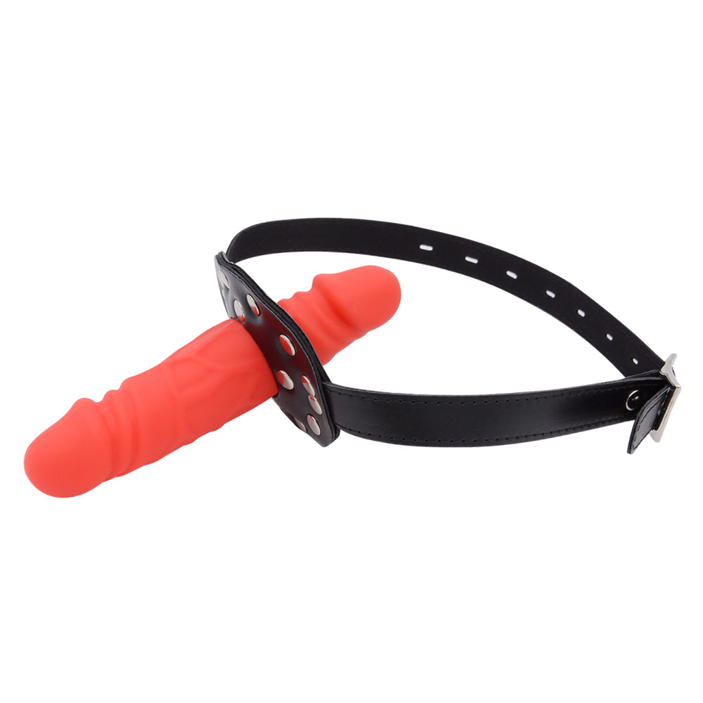 BDSM Dildogag Met Halsband En Dubbele Kop