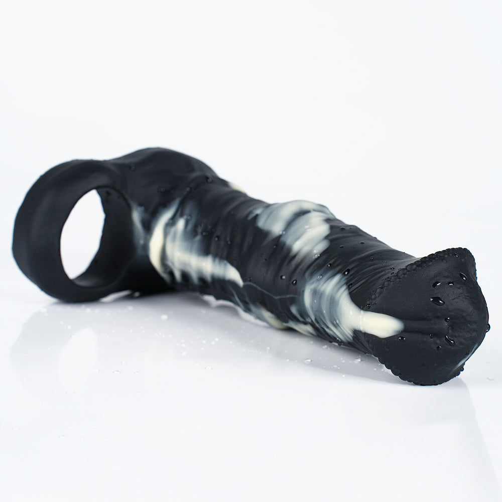 Zebra Penis Sleeve 18cm Met Zachte Siliconen