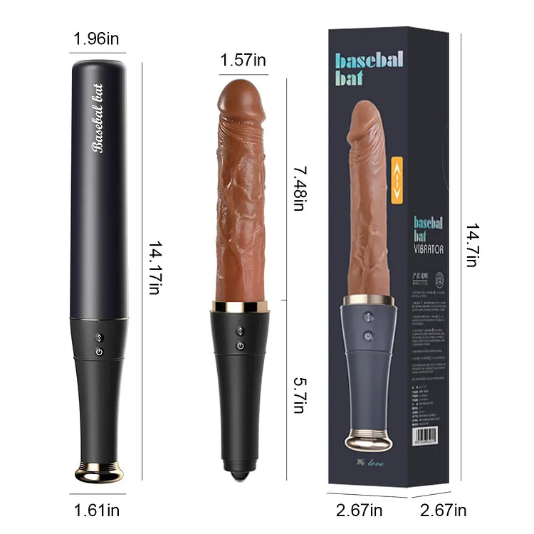 17.8cm Verborgen Baseball Stotende Dildo Verwarmde Vibrator