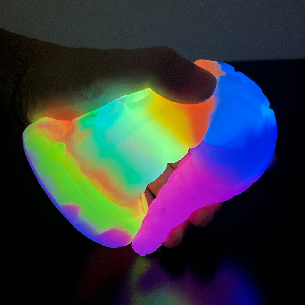 Lichtgevende Rainbow Fantasy Octopus Tenticle Dildo