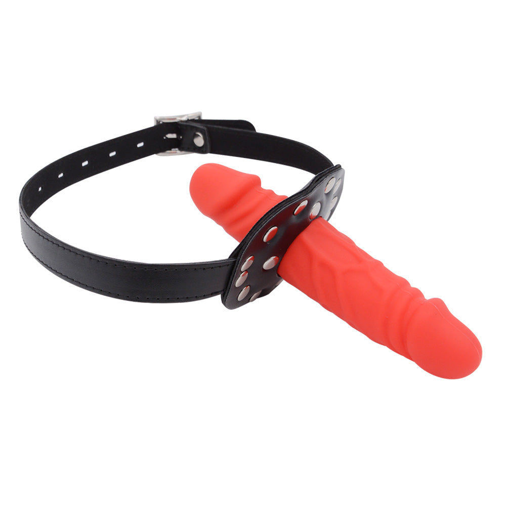 BDSM Dildogag Met Halsband En Dubbele Kop