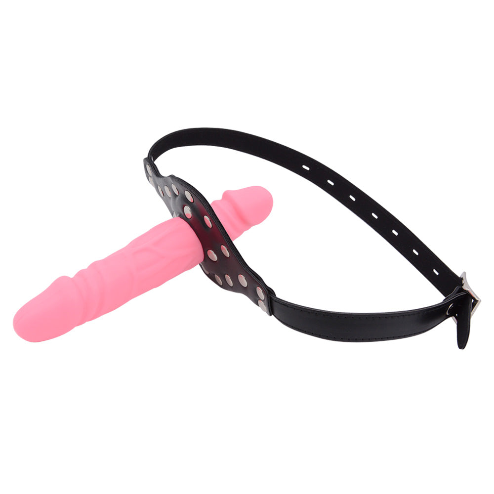 Pink Femdom Strap On Face Dildogag
