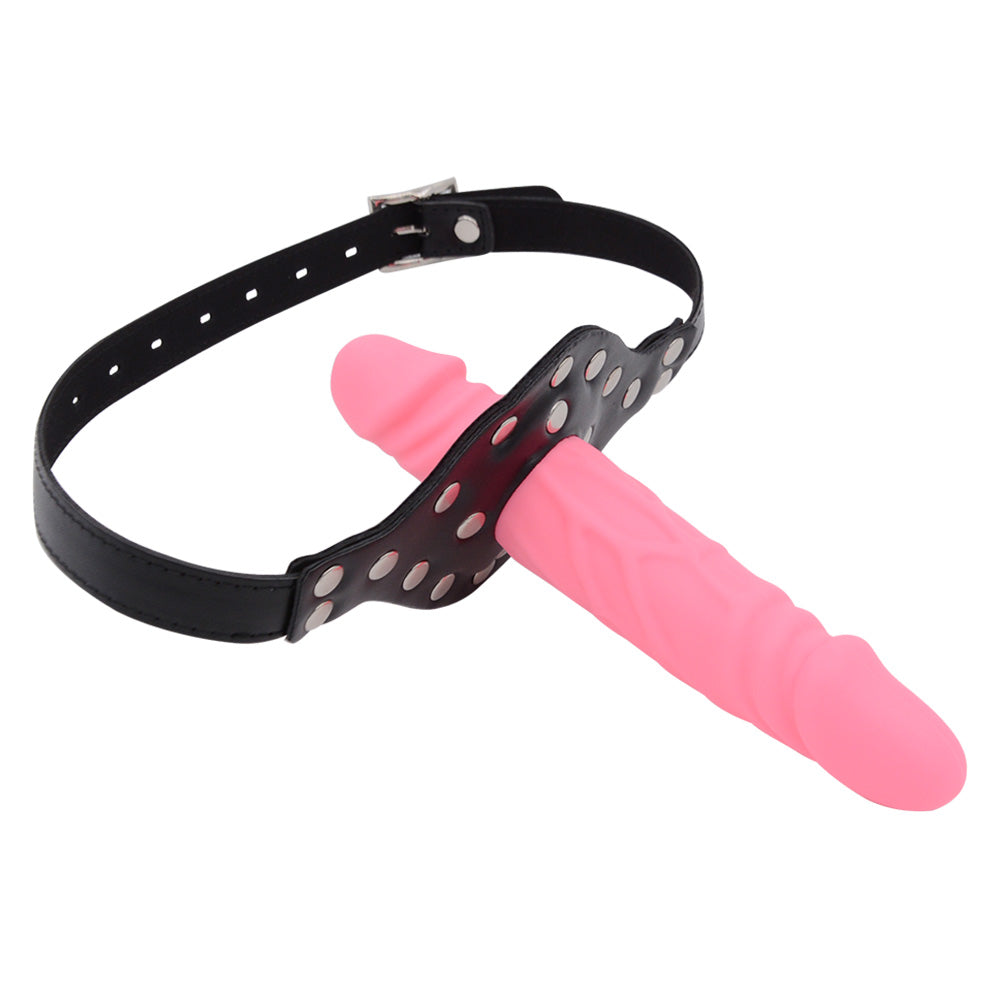 Pink Femdom Strap On Face Dildogag