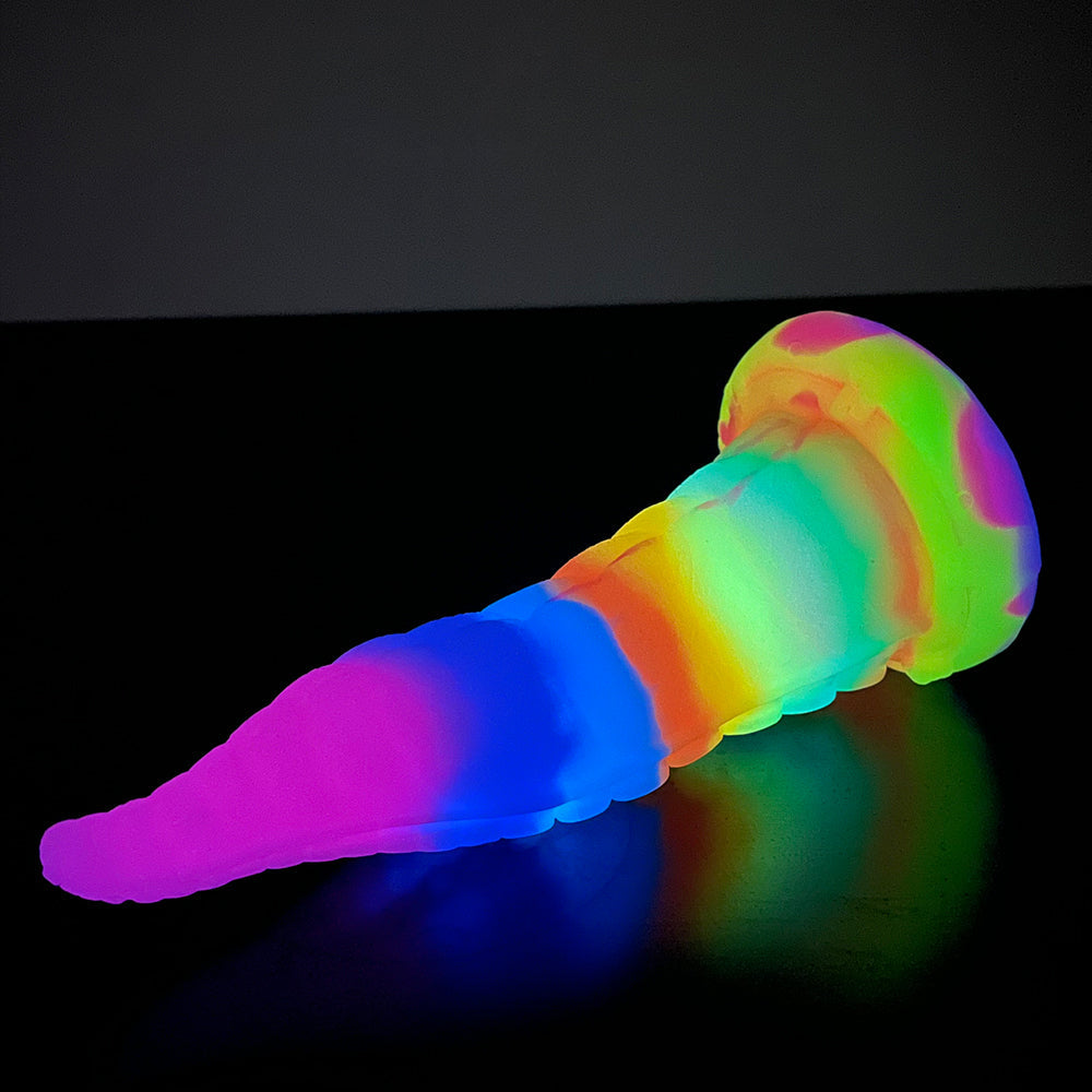 Lichtgevende Rainbow Fantasy Octopus Tenticle Dildo