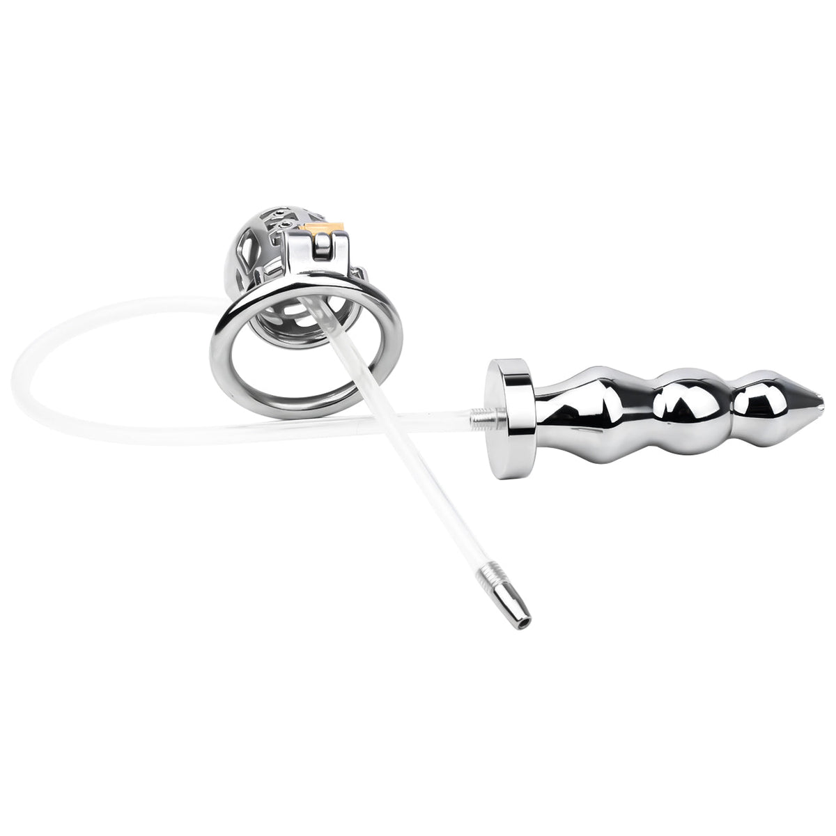 Metalen Kuisheidskooi Met Buttplug Voor BDSM