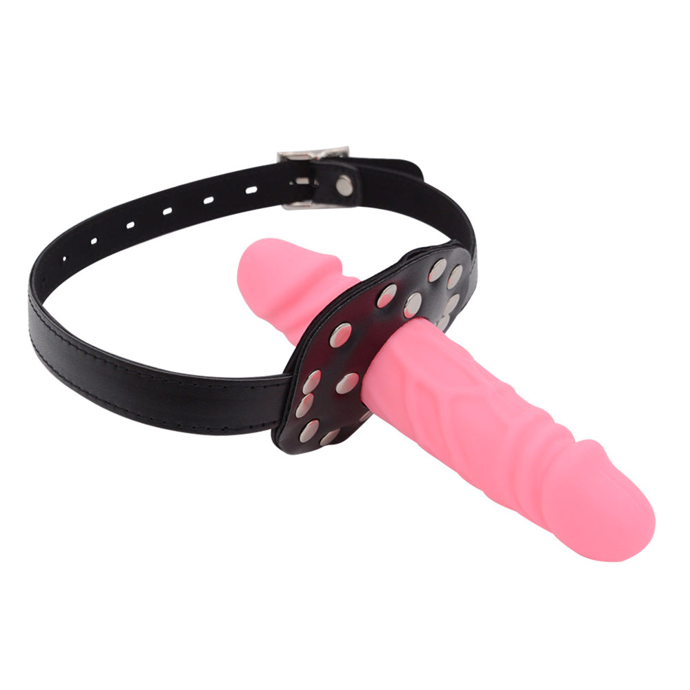 BDSM Dildogag Met Halsband En Dubbele Kop