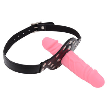 Pink Femdom Strap On Face Dildogag