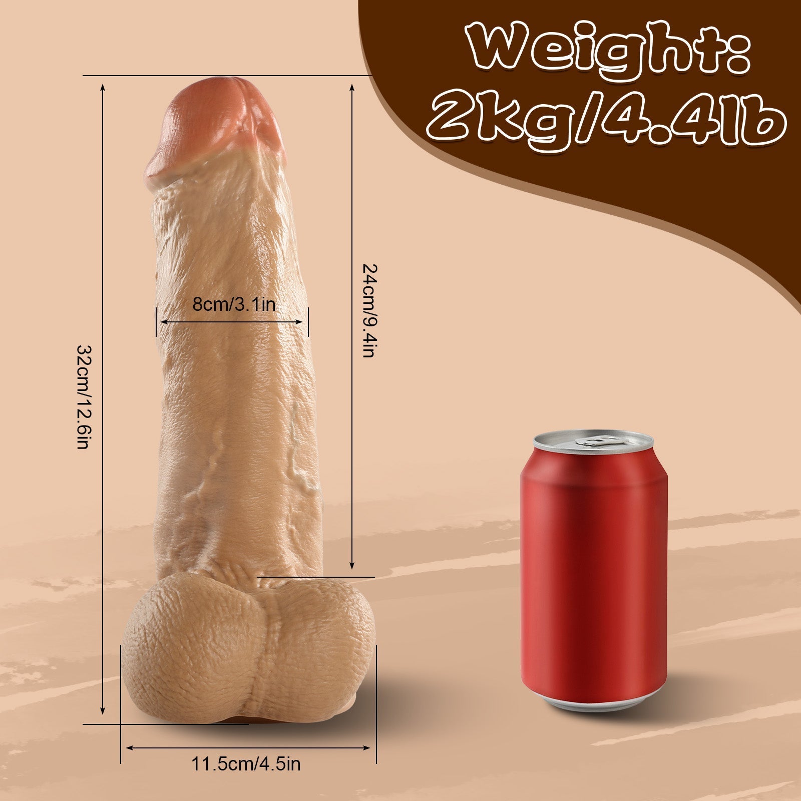 Grote Realistische Dildo 7.6 cm Dik