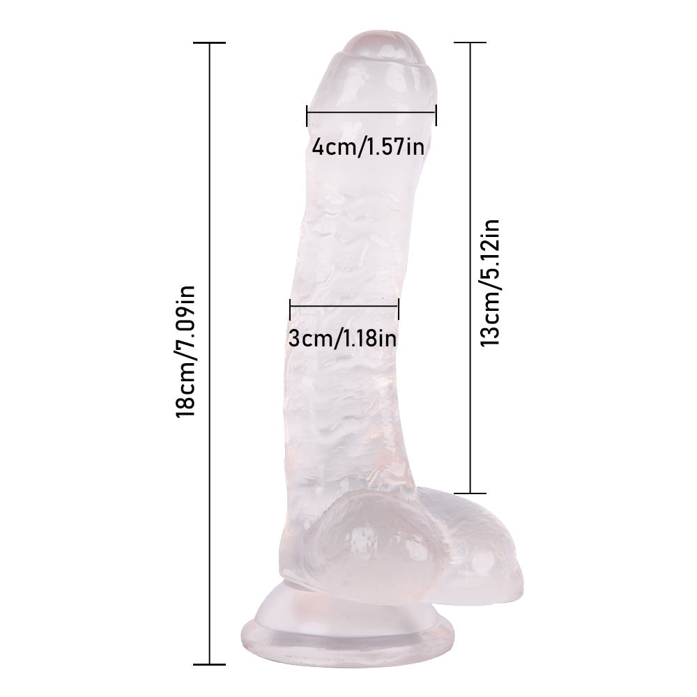 Jelly Dildo 18 cm Met Zuignap Basis