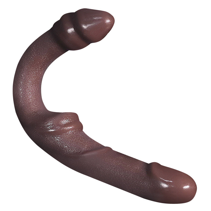 12.5cm Bruine Dubbele Gebogen G-Spot Strapless Dildo