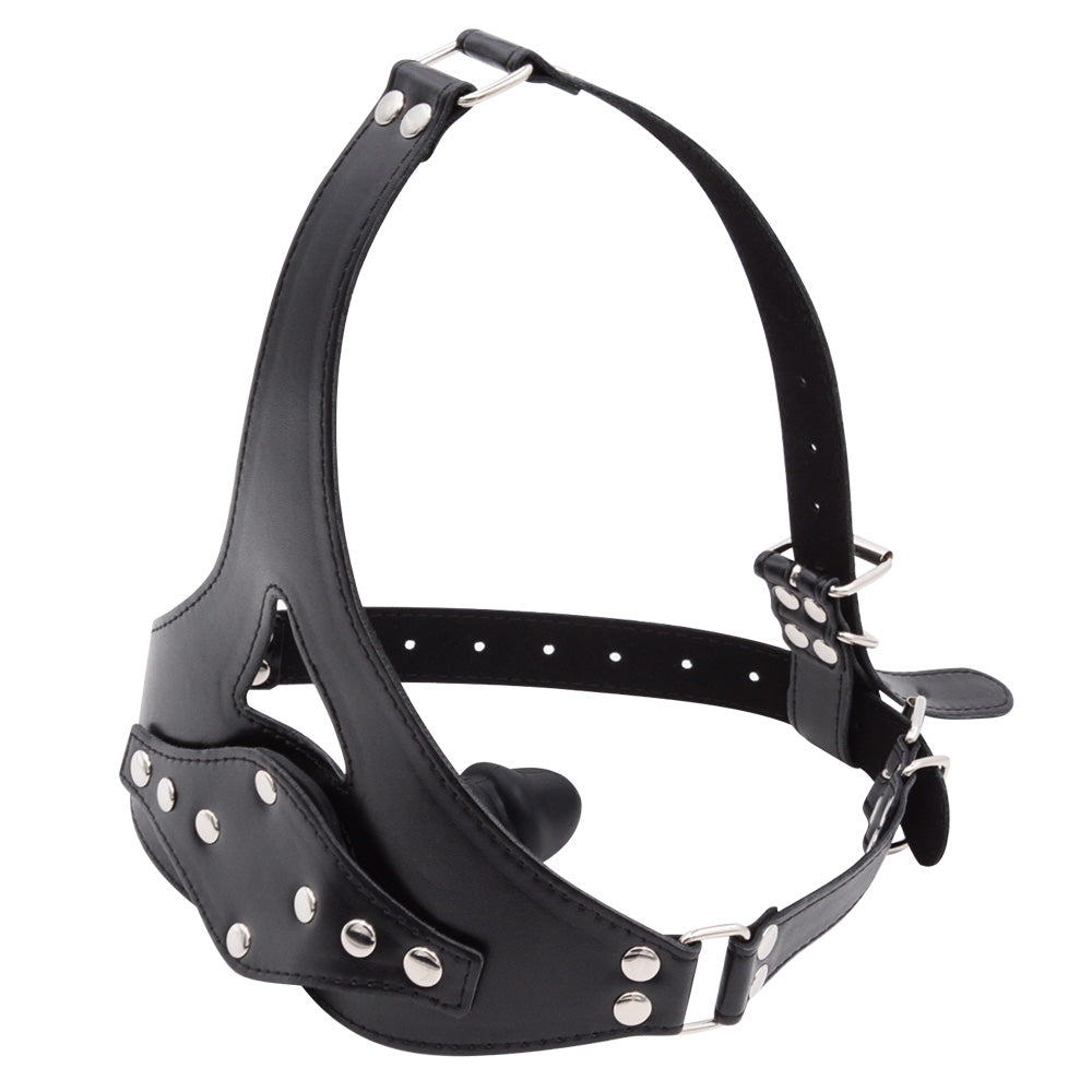 Removable Leather Custom Gag BDSM Dildo Mask
