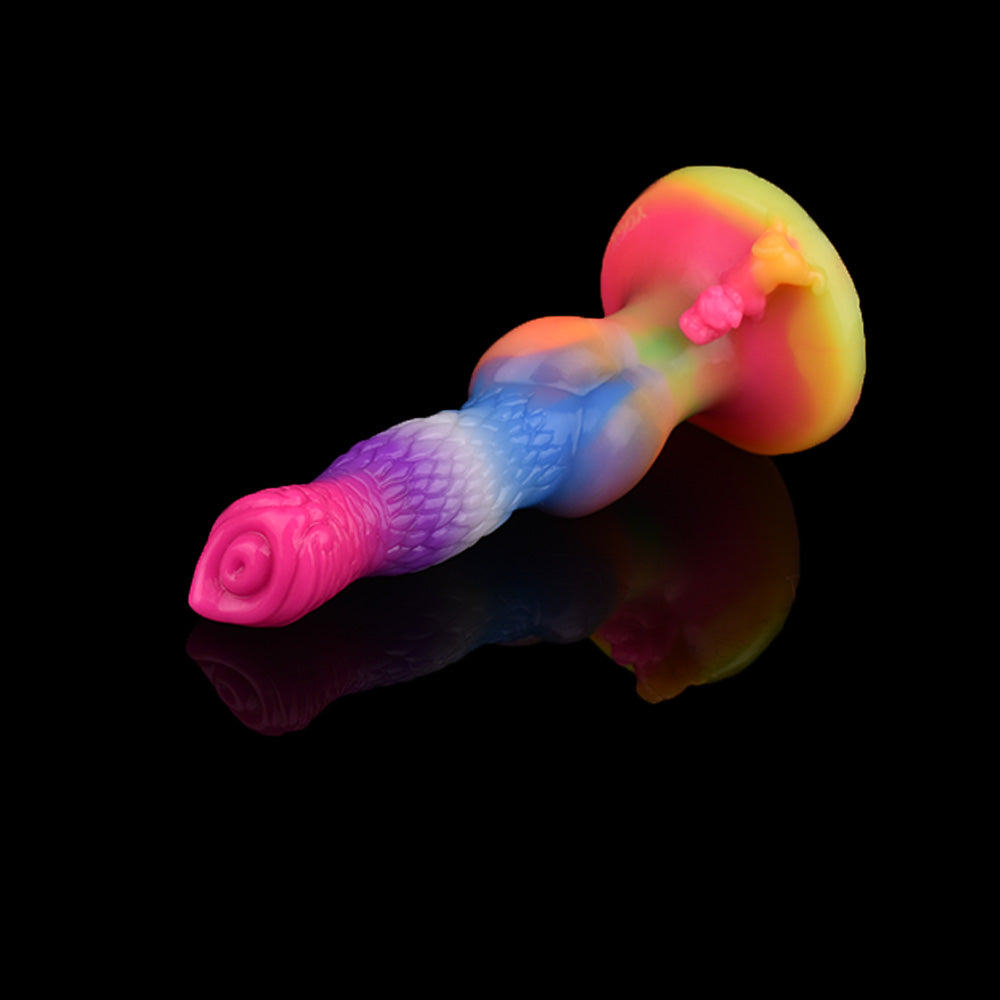 22.5 cm Glow In The Dark Rainbow Dog Dildo