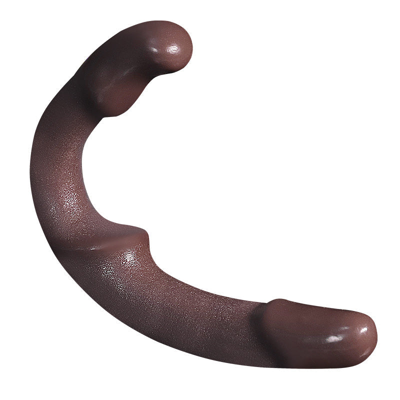 33.5cm Bruine Gladde Zachte Strapless Dildo