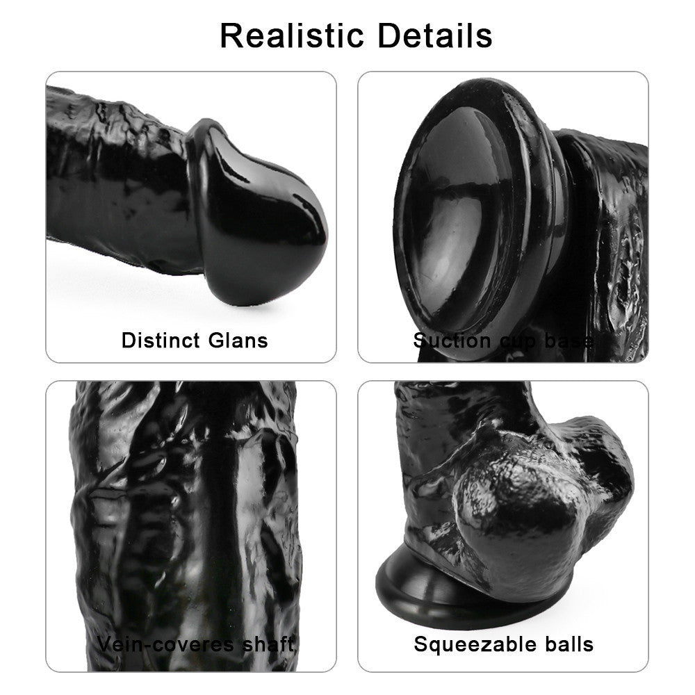 22.9 cm Zwarte Big Dildo Realistisch Silicone
