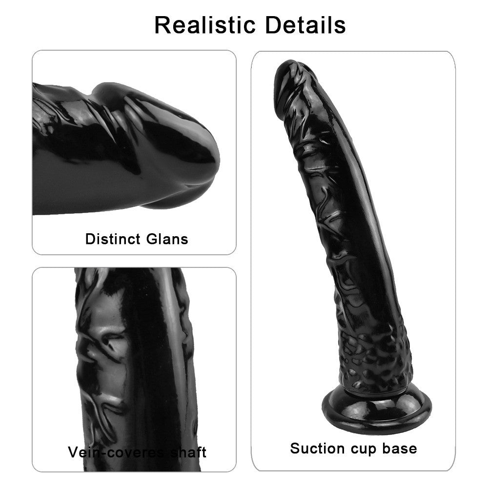20cm Realistische Black Dildo Zuignapbasis