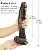 画像をギャラリー ビューアにロード 10 inch kromme mond koffie dildo