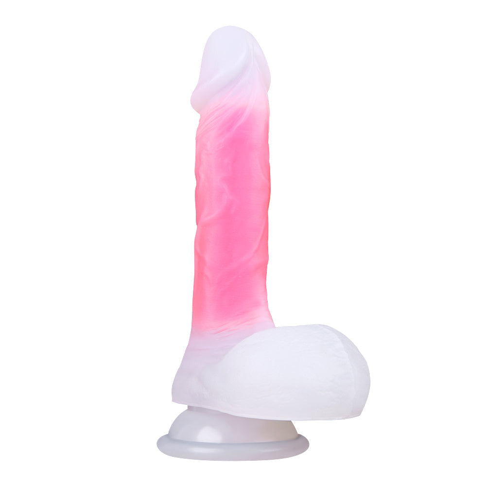 18.5cm Roze Transparante Silicone Jelly Dildo