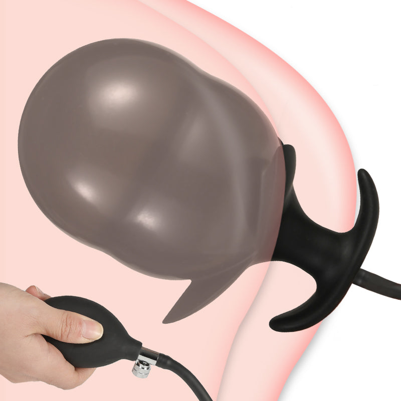Black Petal Inflatable Butt Plug Toy