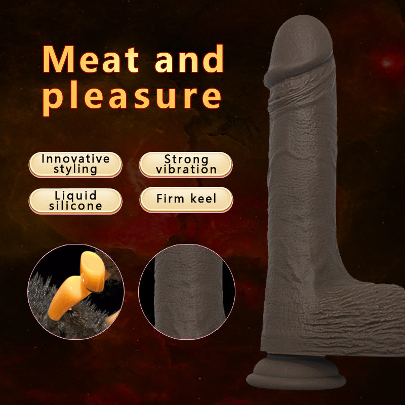 24cm Zwarte Volautomatische Stotende Vibrator Met Verwarming