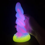 画像をギャラリー ビューアにロード Spiraalkleurige siliconen anale dildo